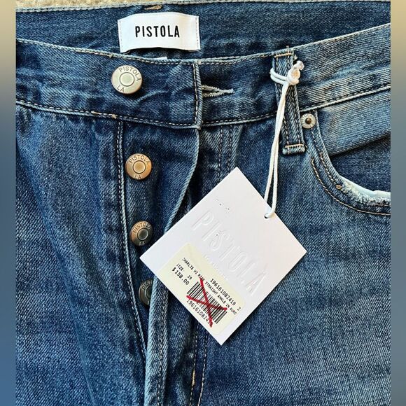 NWT PISTOLA Charlie High-Rise Straight Crop Jeans Distressed - Picture 4 of 9